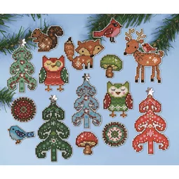 Design Works Crafts Woodland Ornaments Christmas Cross Stitch Kit