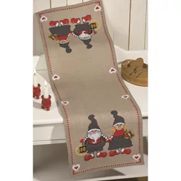 Permin Mr and Mrs Claus Runner Christmas Cross Stitch Kit