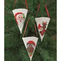 Image of Permin Santa Animals Tree Pockets Christmas Cross Stitch Kit