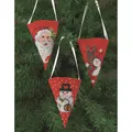 Image of Permin Snowman and Santa Tree Pockets Christmas Cross Stitch Kit