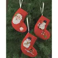 Image of Permin Snowman and Santa Tree Stockings Christmas Cross Stitch Kit