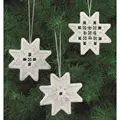 Image of Permin White Star Tree Decorations Embroidery Kit
