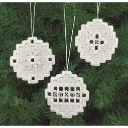 Permin White Bauble Tree Decorations Embroidery Kit