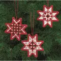 Image of Permin Red Star Tree Decorations Embroidery Kit