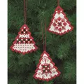 Image of Permin Red Tree Christmas Decorations Embroidery Kit