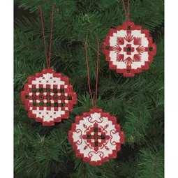 Permin Red Bauble Tree Decorations Embroidery Kit