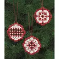 Image of Permin Red Bauble Tree Decorations Embroidery Kit