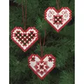 Image of Permin Red Heart Tree Decorations Embroidery Kit
