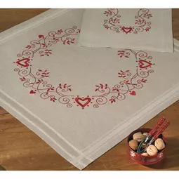 Permin Christmas Red Tablecloth Embroidery Kit