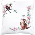 Image of Luca-S Kitten and Birds Pillow Cross Stitch