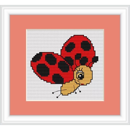 Image 1 of Luca-S Ladybird in Flight Mini Kit Cross Stitch