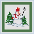 Image of Luca-S Snowman with Twig Christmas Cross Stitch Kit