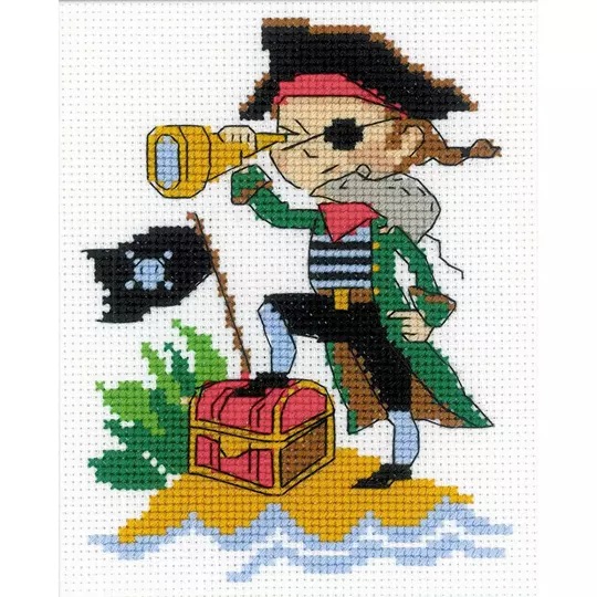 Image 1 of RIOLIS Happy Bee Brave Pirate Cross Stitch Kit
