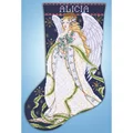 Image of Design Works Crafts Holly Angel Stocking Christmas Cross Stitch Kit