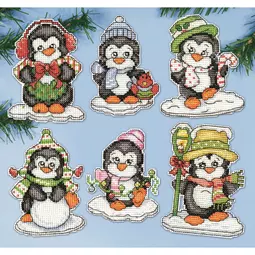 Design Works Crafts Penguin Ornaments Christmas Cross Stitch Kit