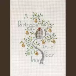 Derwentwater Designs Partridge in a Pear Tree Christmas Card Making Christmas Cross Stitch Kit
