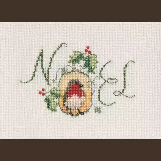 Image 1 of Derwentwater Designs Noel Robin Card Christmas Cross Stitch Kit