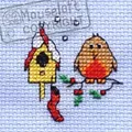 Image of Mouseloft Christmas Eve Robin Christmas Card Making Cross Stitch Kit
