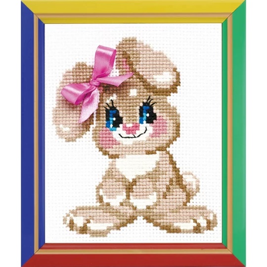 Image 1 of RIOLIS Happy Bee Baby Rabbit Cross Stitch Kit