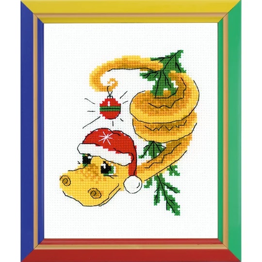 Image 1 of RIOLIS Happy Bee Christmas Serpent Cross Stitch Kit