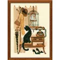 Image of RIOLIS Cat with Telephone Cross Stitch Kit