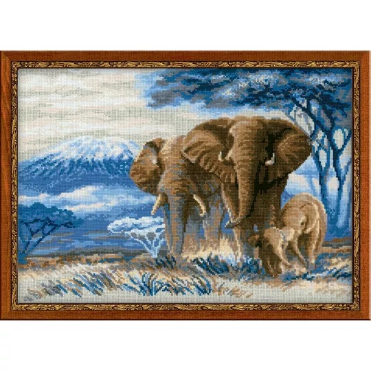 Image 1 of RIOLIS Elephants in the Savannah Cross Stitch Kit