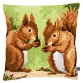 Image of Vervaco Squirrels Cushion Cross Stitch Kit