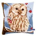Image of Vervaco Winter Owl Cushion Christmas Cross Stitch Kit