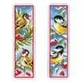 Image of Vervaco Birds in Winter Bookmarks Christmas Cross Stitch Kit