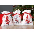 Image of Vervaco Santa and Reindeer Bags - Set of 3 Christmas Cross Stitch Kit