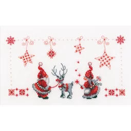 Vervaco Elves and Reindeer Christmas Cross Stitch Kit