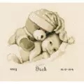 Image of Vervaco Teddy and Baby Birth Record Cross Stitch Kit