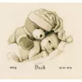 Image of Vervaco Teddy and Baby Birth Record Birth Sampler Cross Stitch Kit