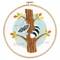 Image of Vervaco Raccoon in Tree Sampler Cross Stitch Kit