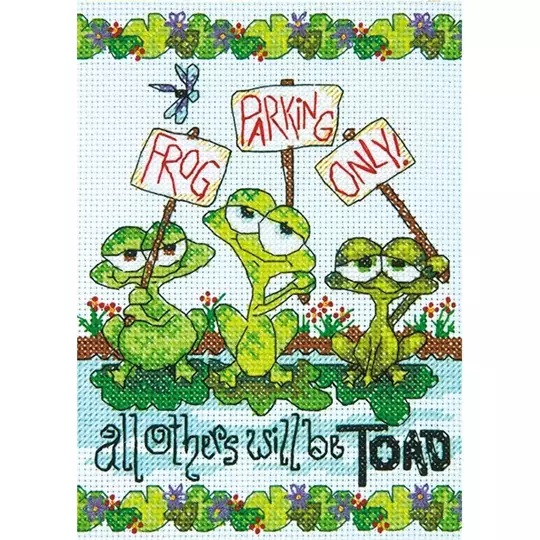 Image 1 of Dimensions Frog Parking Cross Stitch Kit