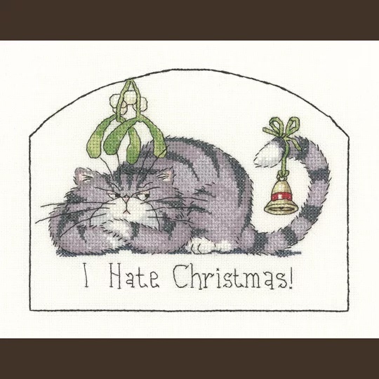 Image 1 of Heritage I Hate Christmas - Aida Cross Stitch Kit