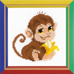 RIOLIS Happy Bee Monkey Cross Stitch Kit