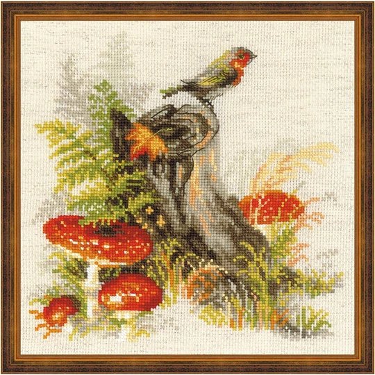 Image 1 of RIOLIS Stump with Fly Agaric Cross Stitch Kit