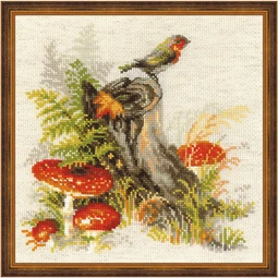 RIOLIS Stump with Fly Agaric Cross Stitch Kit