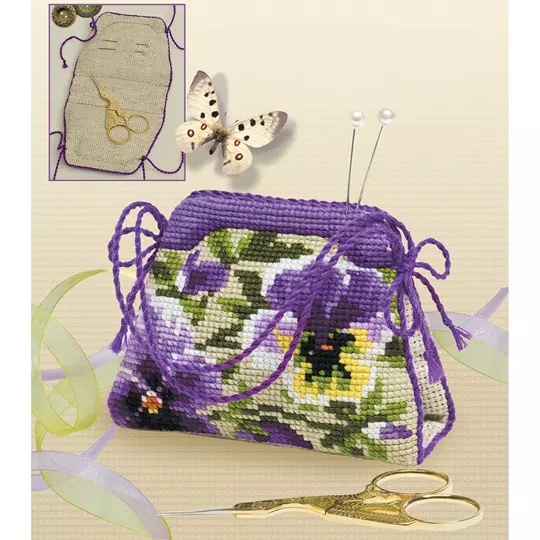 Image 1 of RIOLIS Pansy Pincushion Cross Stitch Kit