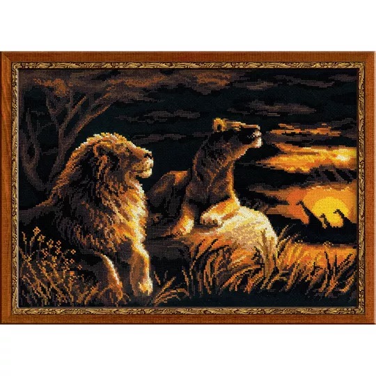 Image 1 of RIOLIS Lions in the Savannah Cross Stitch Kit