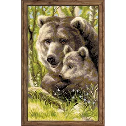 RIOLIS Bear with Cub Cross Stitch Kit