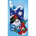 Image of Design Works Crafts Snowflake Snowman Stocking Christmas Craft Kit