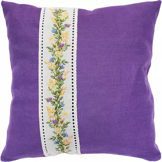Image 1 of Luca-S Floral Wheat Band Cushion Cross Stitch Kit