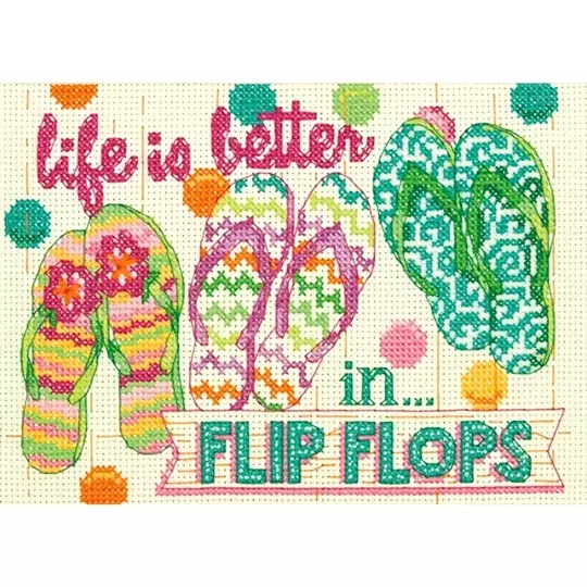 Image 1 of Dimensions Flip Flops Cross Stitch Kit