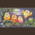 Image of Heritage A Hoot of Owls - Evenweave Cross Stitch Kit