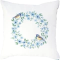 Image of Luca-S Blue Wreath Cushion Christmas Cross Stitch Kit