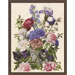 Design Works Crafts Bouquet with Cat Cross Stitch Kit