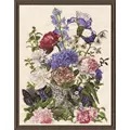 Image of Design Works Crafts Bouquet with Cat Cross Stitch Kit