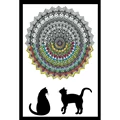 Image of Design Works Crafts Zenbroidery Printed Fabric - Cat Mandala Embroidery